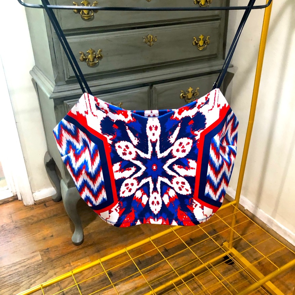 Flying Tomato size M- red white and blue mini camisole with adj. black straps